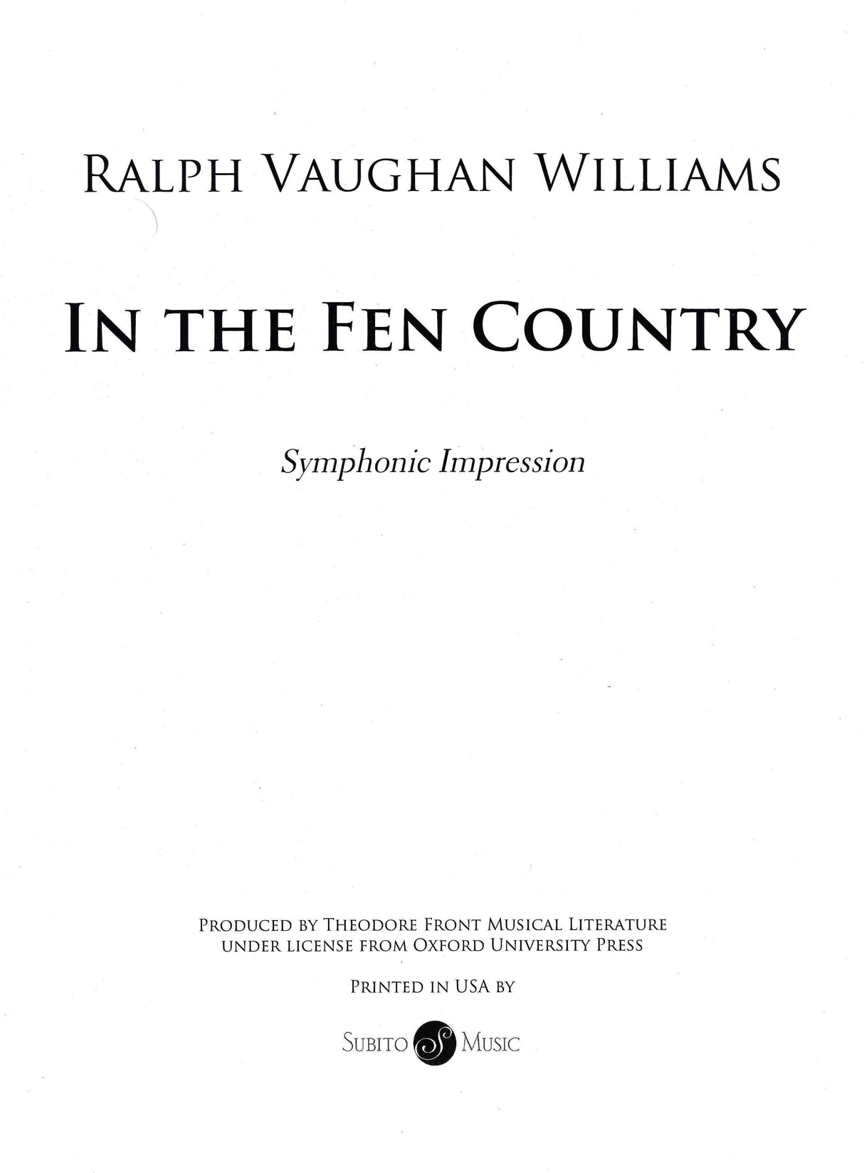 Vaughan Williams: In The Fen Country