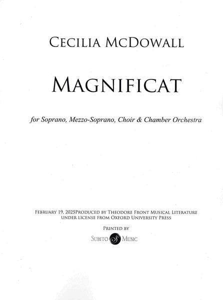 McDowall: Magnificat – Ficks Music