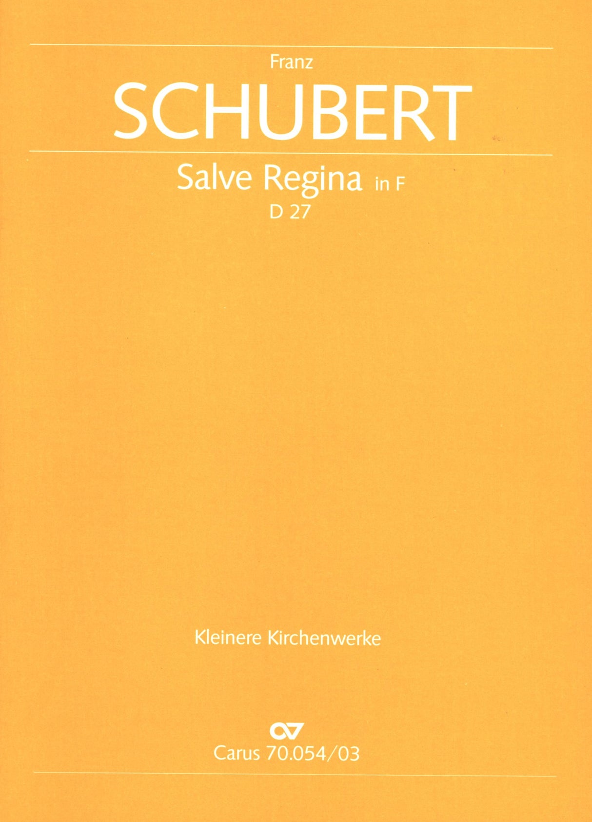 Schubert: Salve Regina in F Major, D. 27