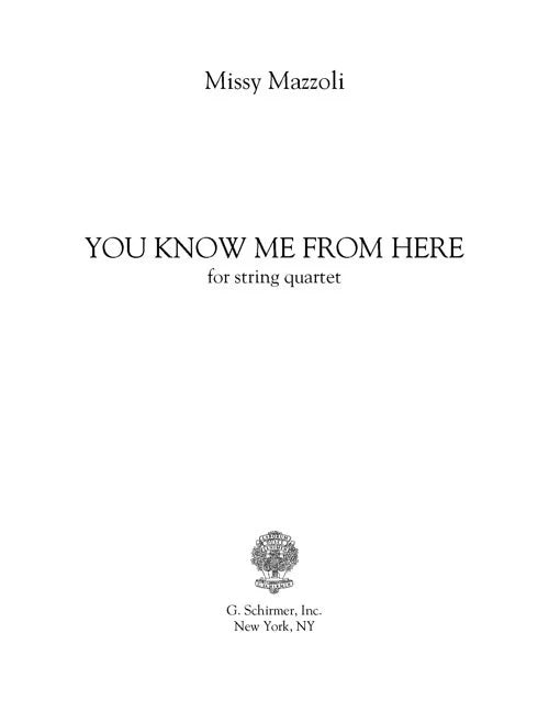 Mazzoli: You Know Me From Here