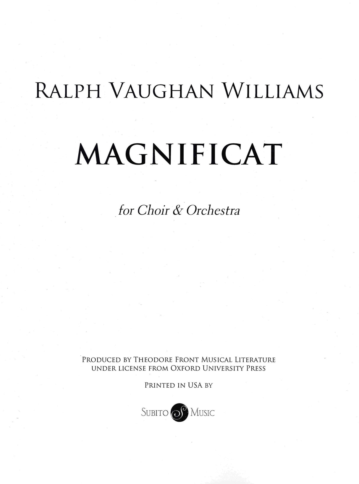 Vaughan Williams: Magnificat