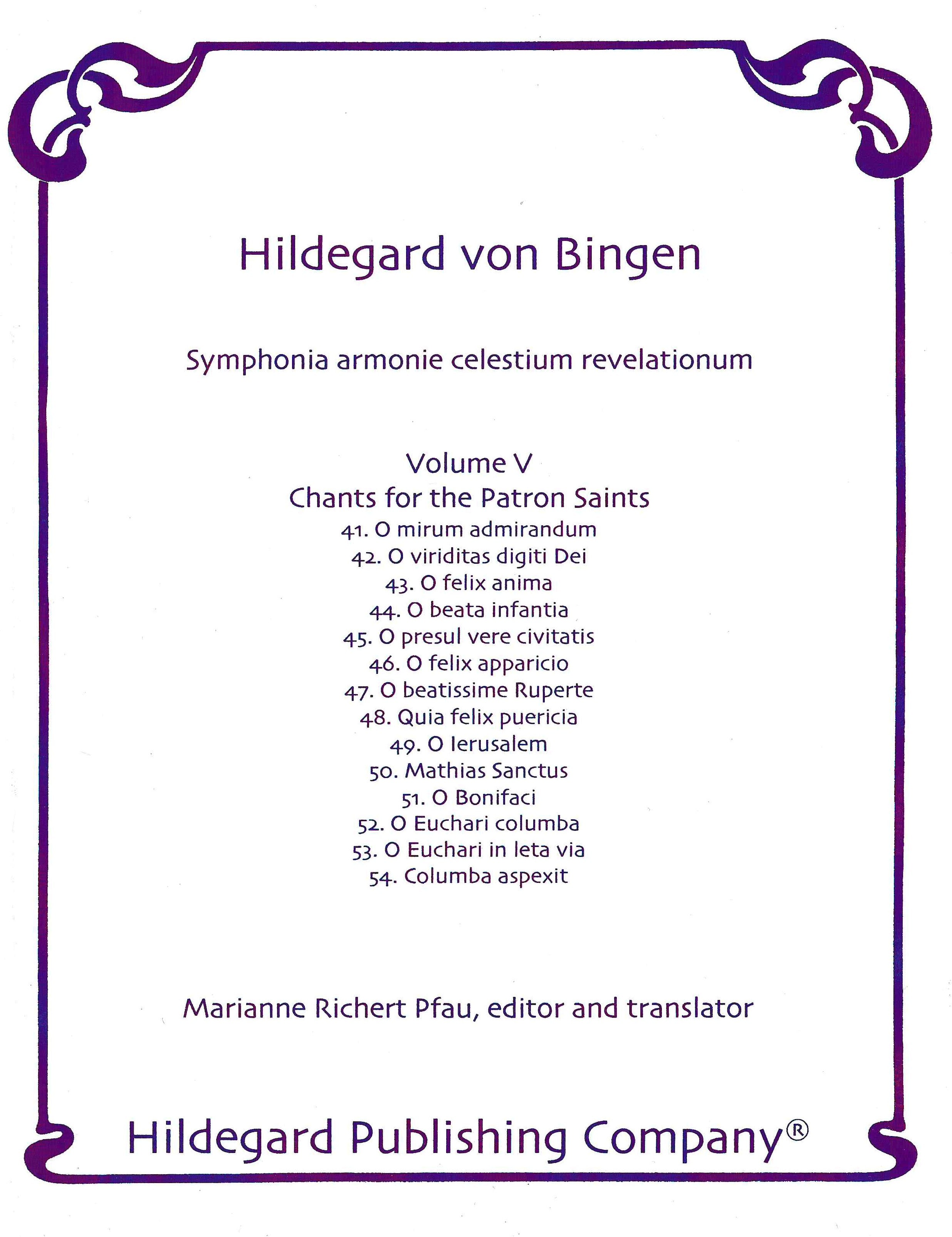 Hildegard: Symphonia armonie celestium revelationum - Volume 5