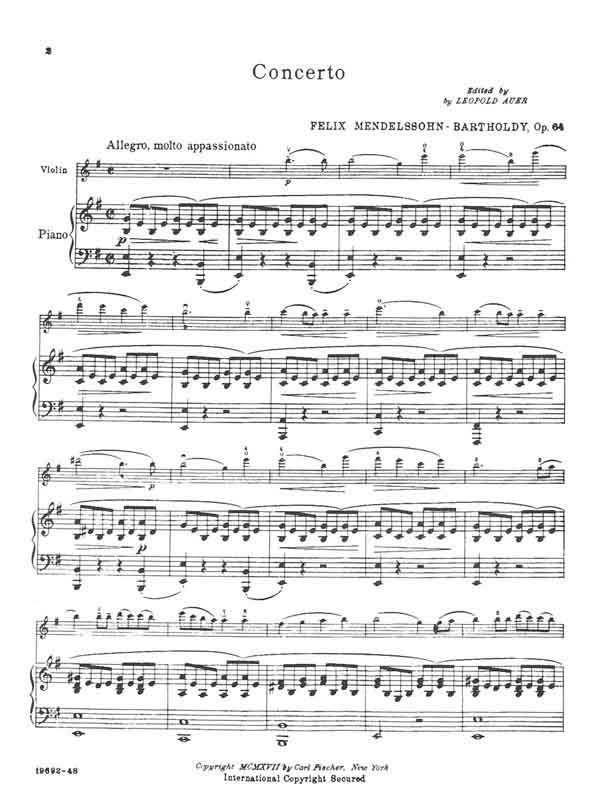 Mendelssohn: Violin Concerto in E Minor, Op. 64 – Ficks Music