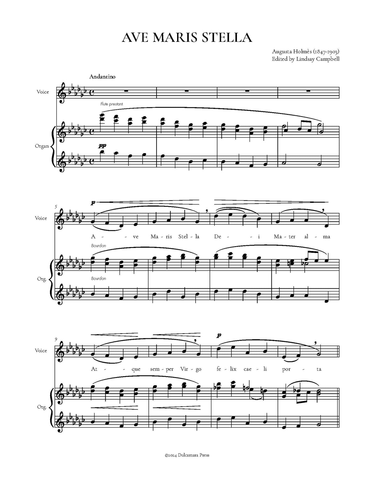 Holmès: Ave Maris Stella