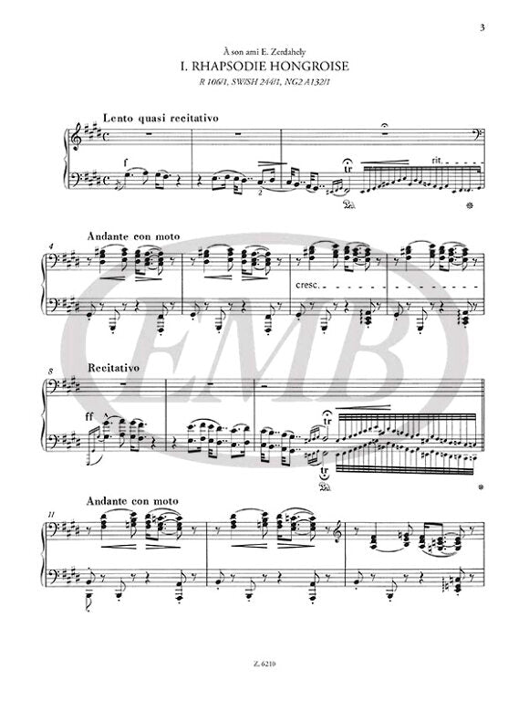 Liszt: Hungarian Rhapsodies I (Nos. I-IX)