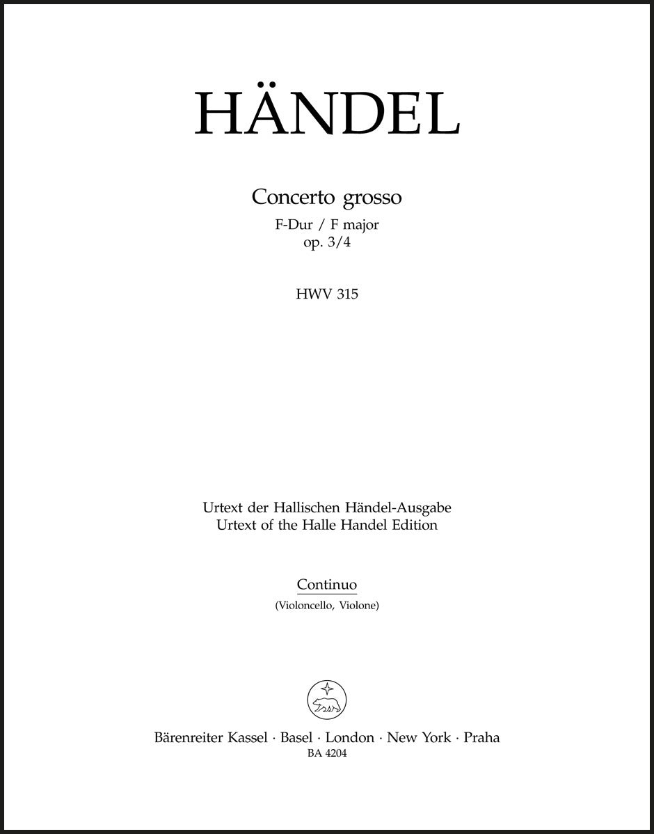 Handel: Concerto grosso in F Major, HWV 315, Op. 3, No. 4