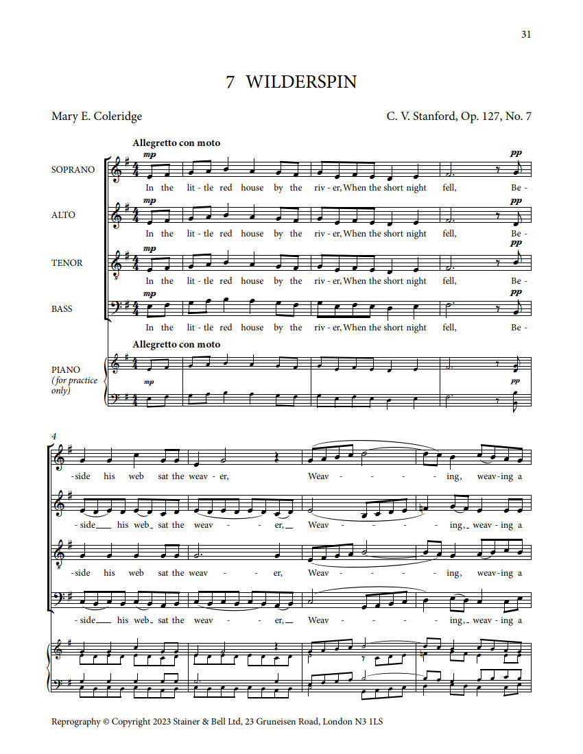 Stanford: 8 Partsongs, Op. 127