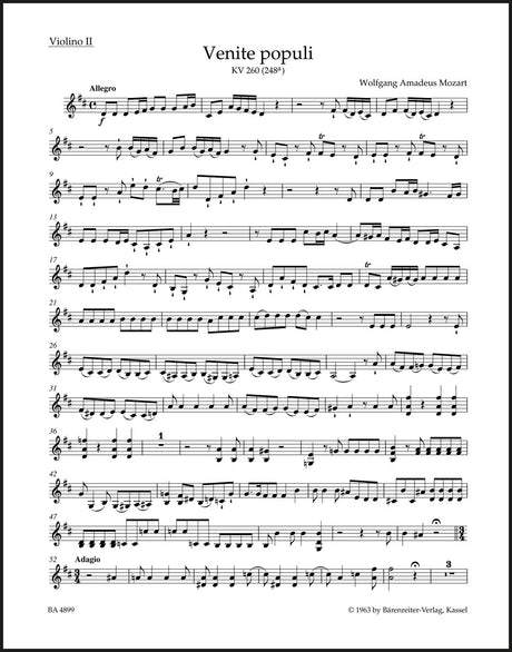 Mozart: Venite populi, K. 260 (248a)