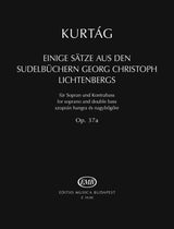 Kurtág: Fragments from the Scrapbooks of Georg Christoph Lichtenberg, Op. 37a