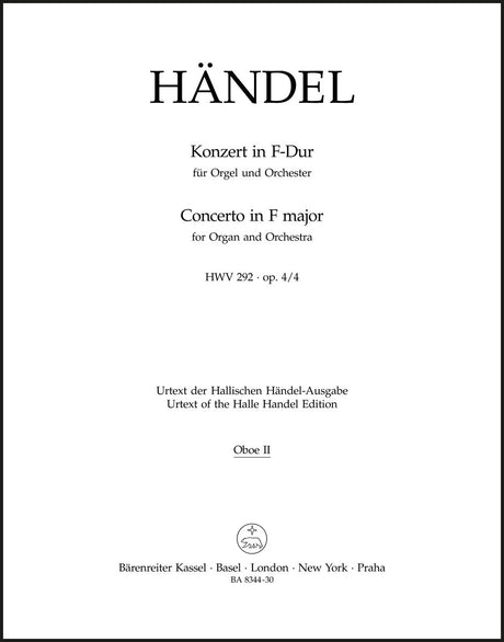 Handel: Organ Concerto in F Major, HWV 292, Op. 4, No. 4