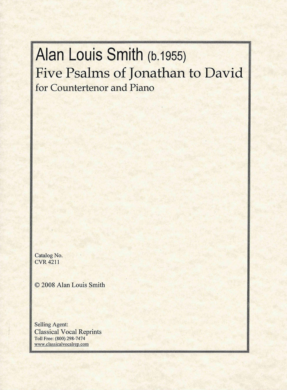 A.L. Smith: Five Psalms of Jonathan to David