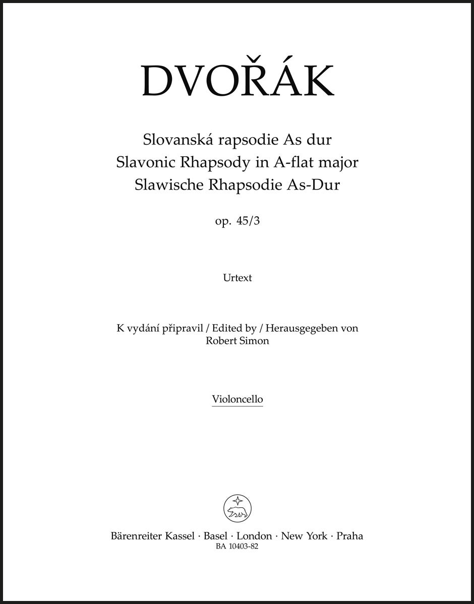 Dvořák: Slavonic Rhapsody in A-flat Major, B. 86, Op. 45, No. 3
