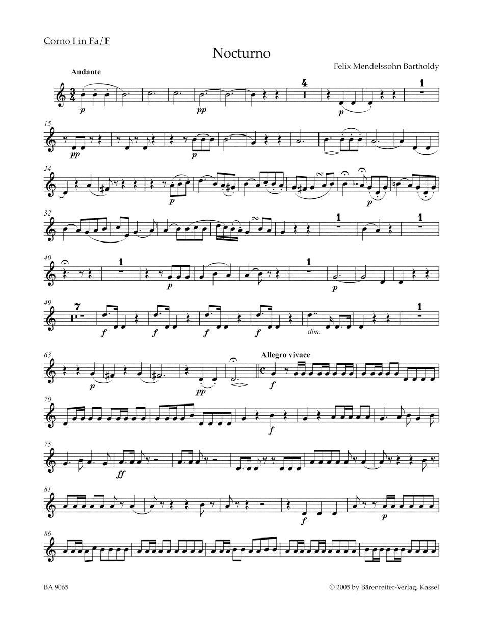 Mendelssohn Mendelssohn: Nocturno für Bläser