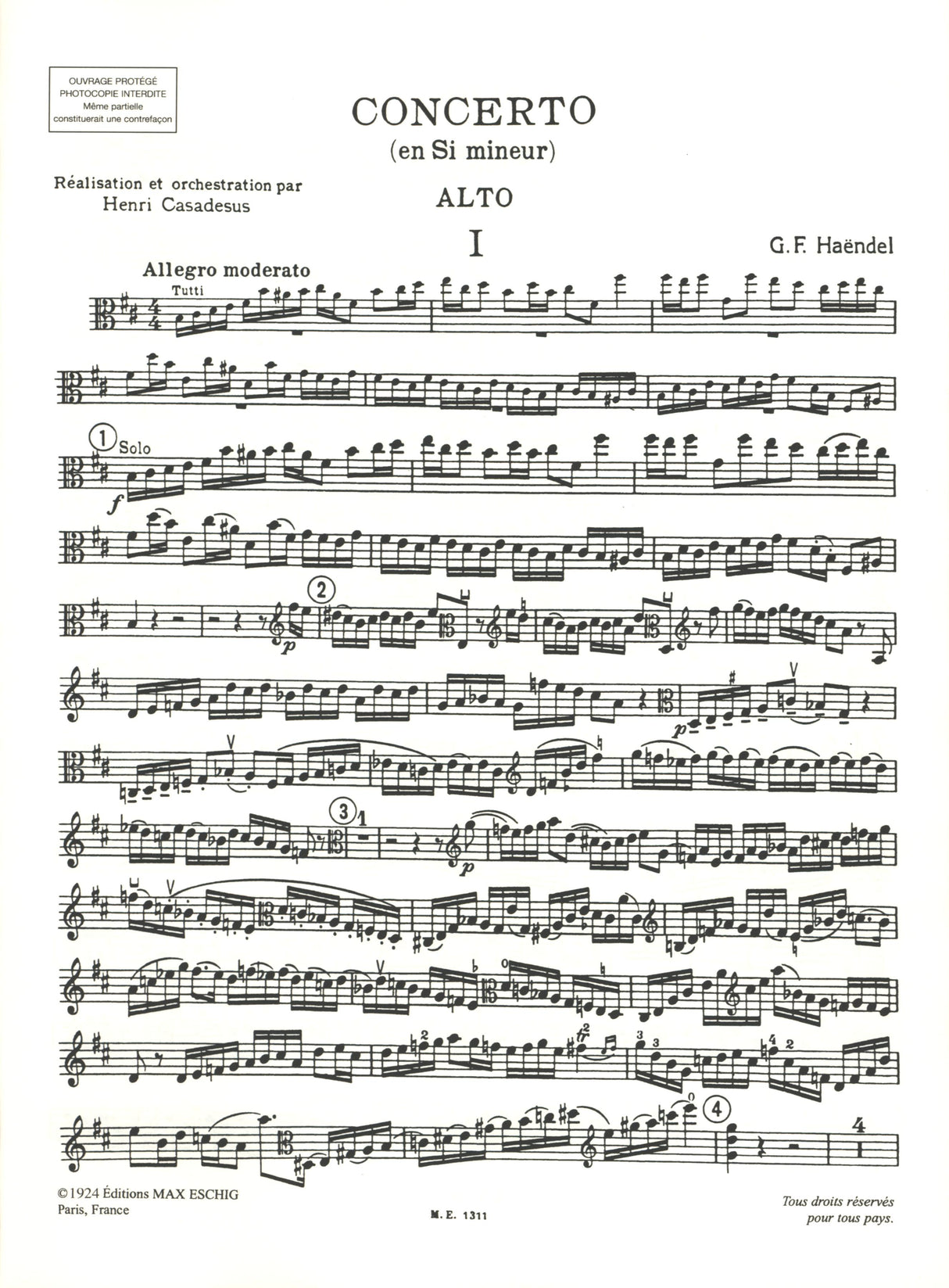 Handel-Casadesus: Viola Concerto in B Minor