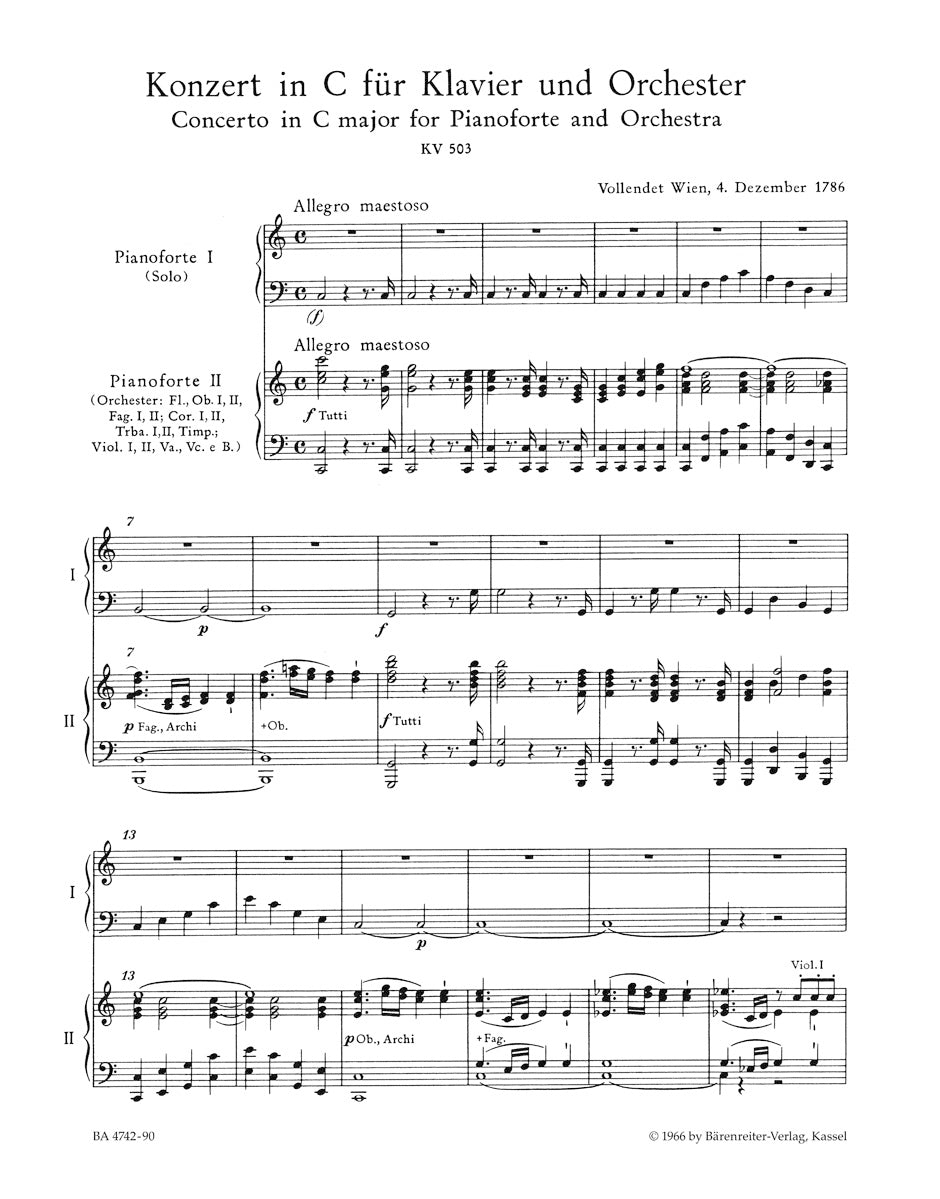 Mozart: Piano Concerto No. 25 in C Major, K. 503 – Ficks Music