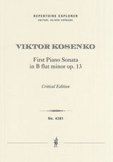 Kosenko: First Piano Sonata in B-flat Minor, Op. 13,