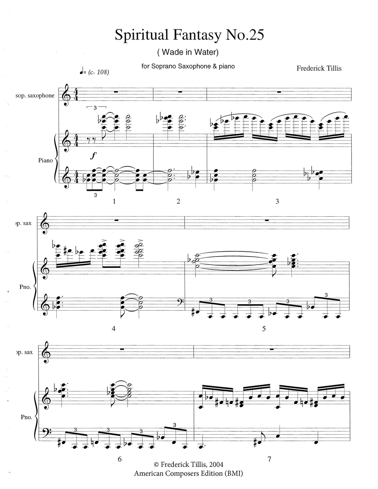 Tillis: Spiritual Fantasy No. 25