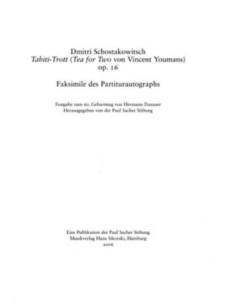 Shostakovich: Tahiti-Trot, Op. 16