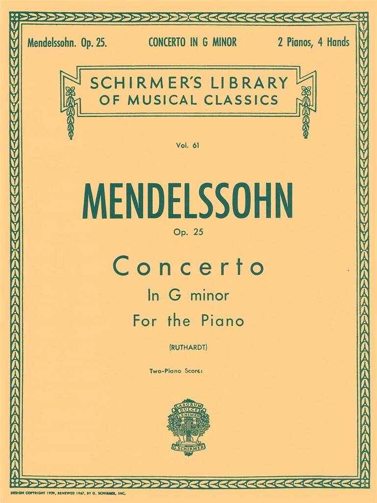 Mendelssohn: Piano Concerto No. 1 in G Minor, Op. 25 – Ficks Music