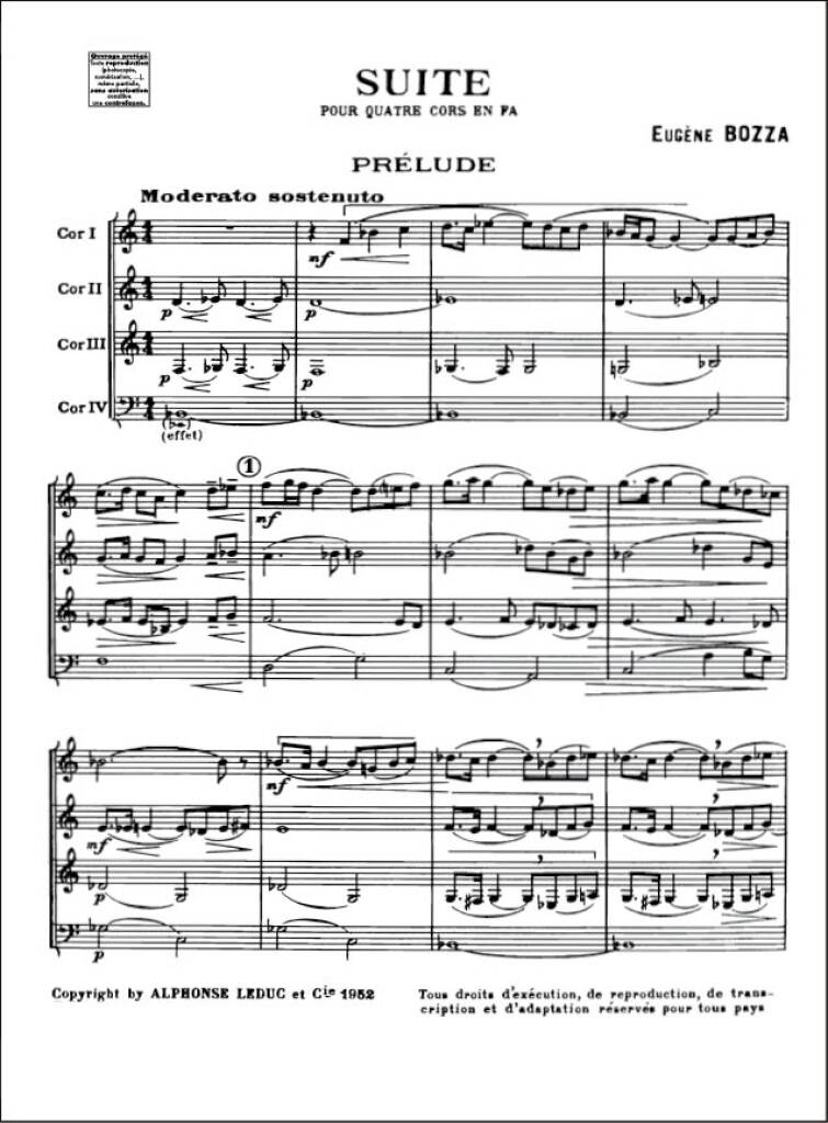 Bozza: Suite for Horn Quartet – Ficks Music