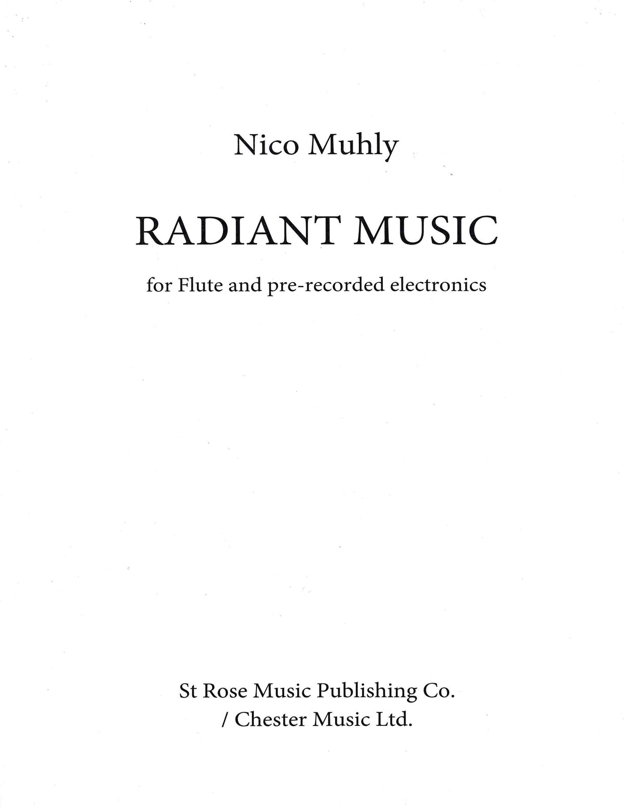 Muhly: Radiant Music