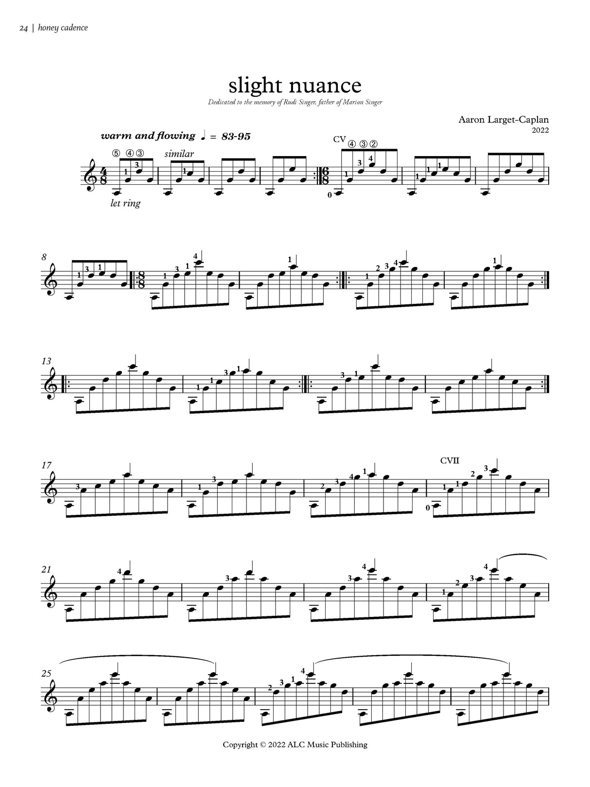 Larget-Caplan: honey cadence