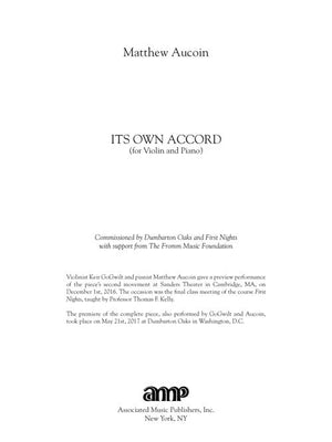 Aucoin: Its Own Accord