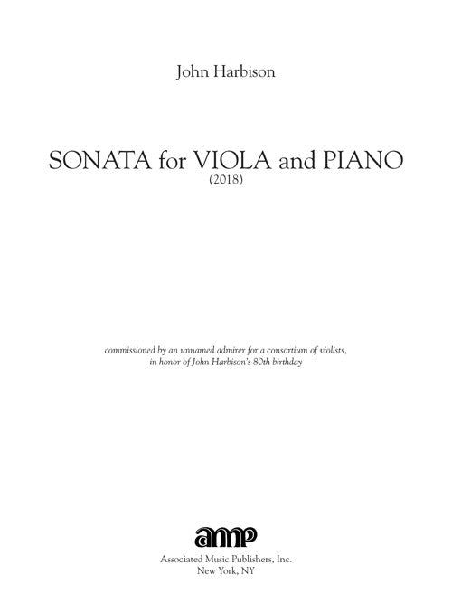 Harbison: Viola Sonata