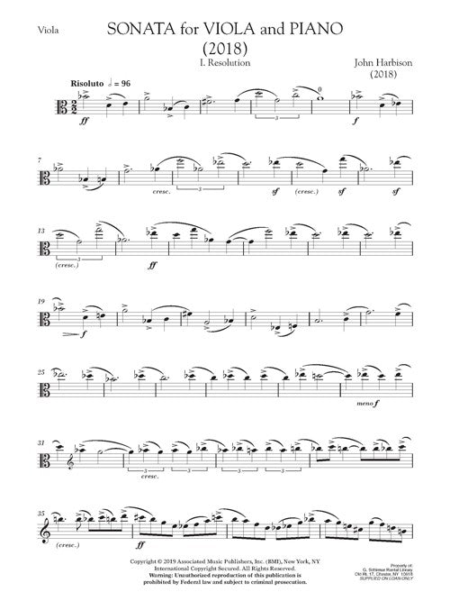 Harbison: Viola Sonata