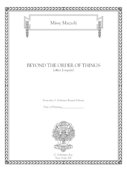 Mazzoli: Beyond the Order of Things