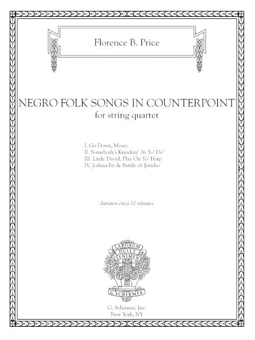 Price: Negro Folk Songs in Counterpoint