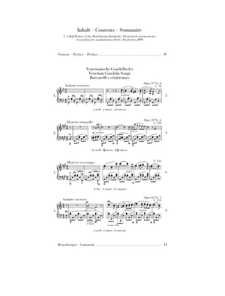 Mendelssohn: Venetian Gondola Songs