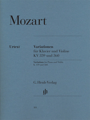Mozart: Variations for Piano and Violin, K. 359 and 360
