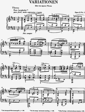Brahms: Variations, Op. 21 (Nos. 1 and 2)