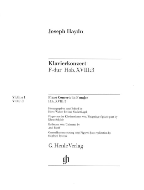 Haydn: Piano Concerto in F Major, Hob. XVIII:3