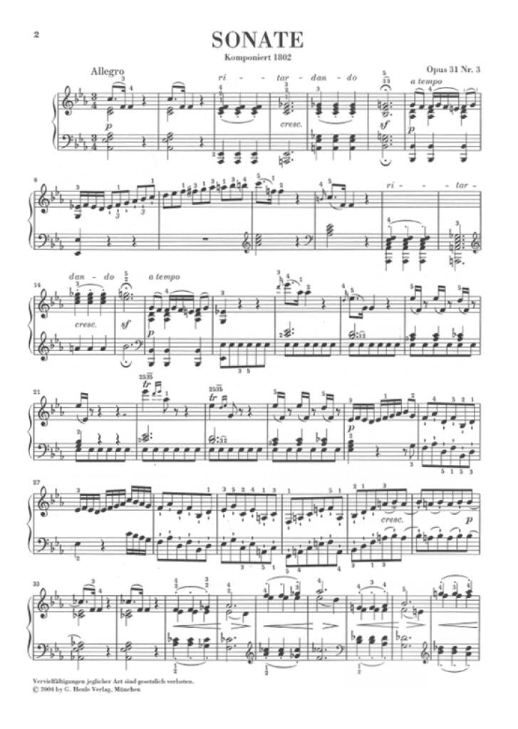 Beethoven: Piano Sonata No. 18 in E-flat Major, Op. 31, No. 3
