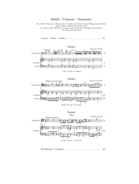 C.P.E. Bach: Gamba Sonatas, Wq. 88, 136, 137 (version for cello)