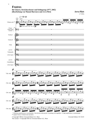 Pärt: Fratres (for guitar, string orchestra and percussion)