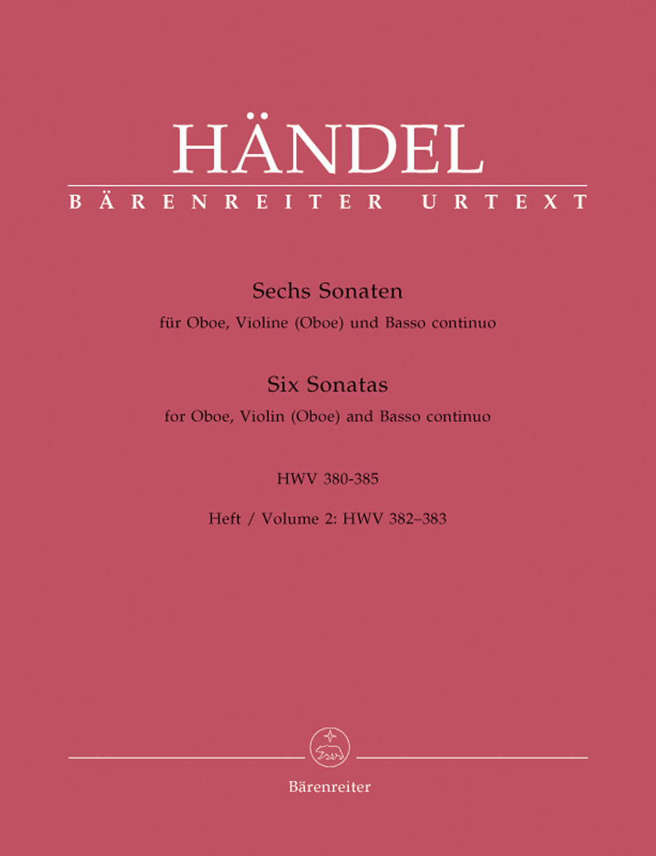 Handel: 6 Trio Sonatas - Volume 2, HWV 382 & 383