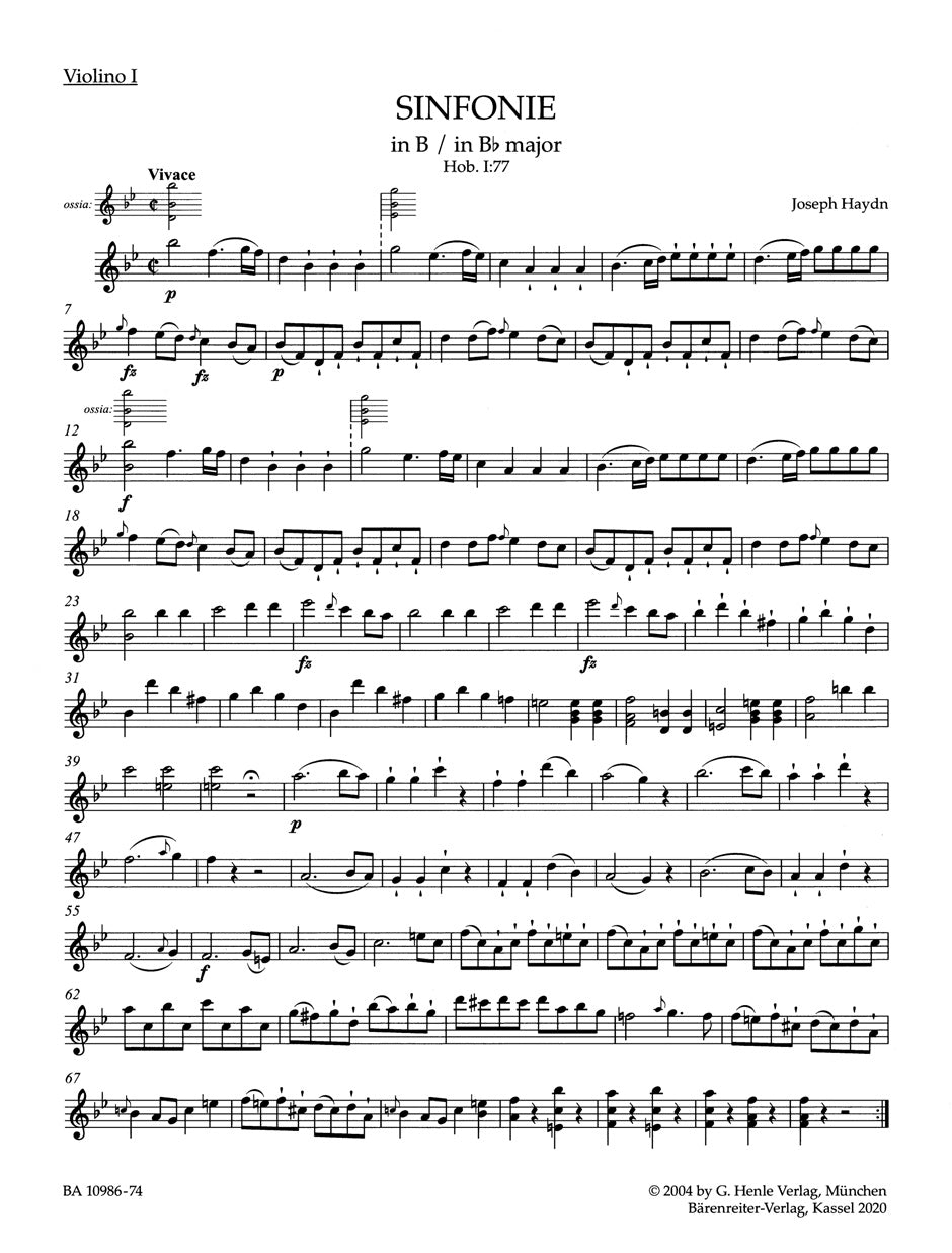 Haydn: Symphony in B-flat Major, Hob. I:77
