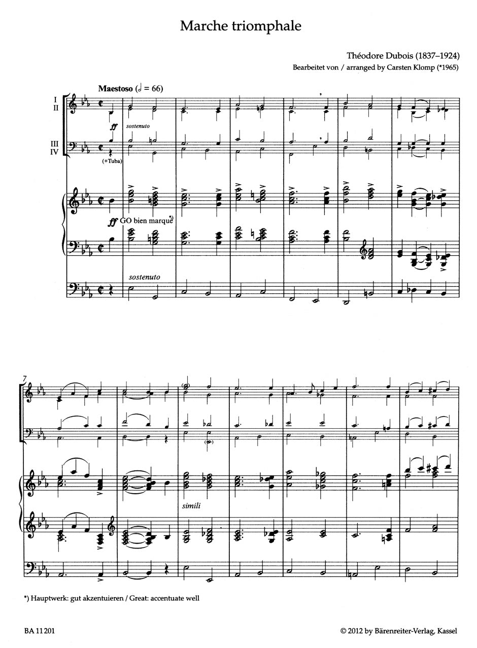 Dubois: Marche triomphale (arr. for organ & brass ensemble)
