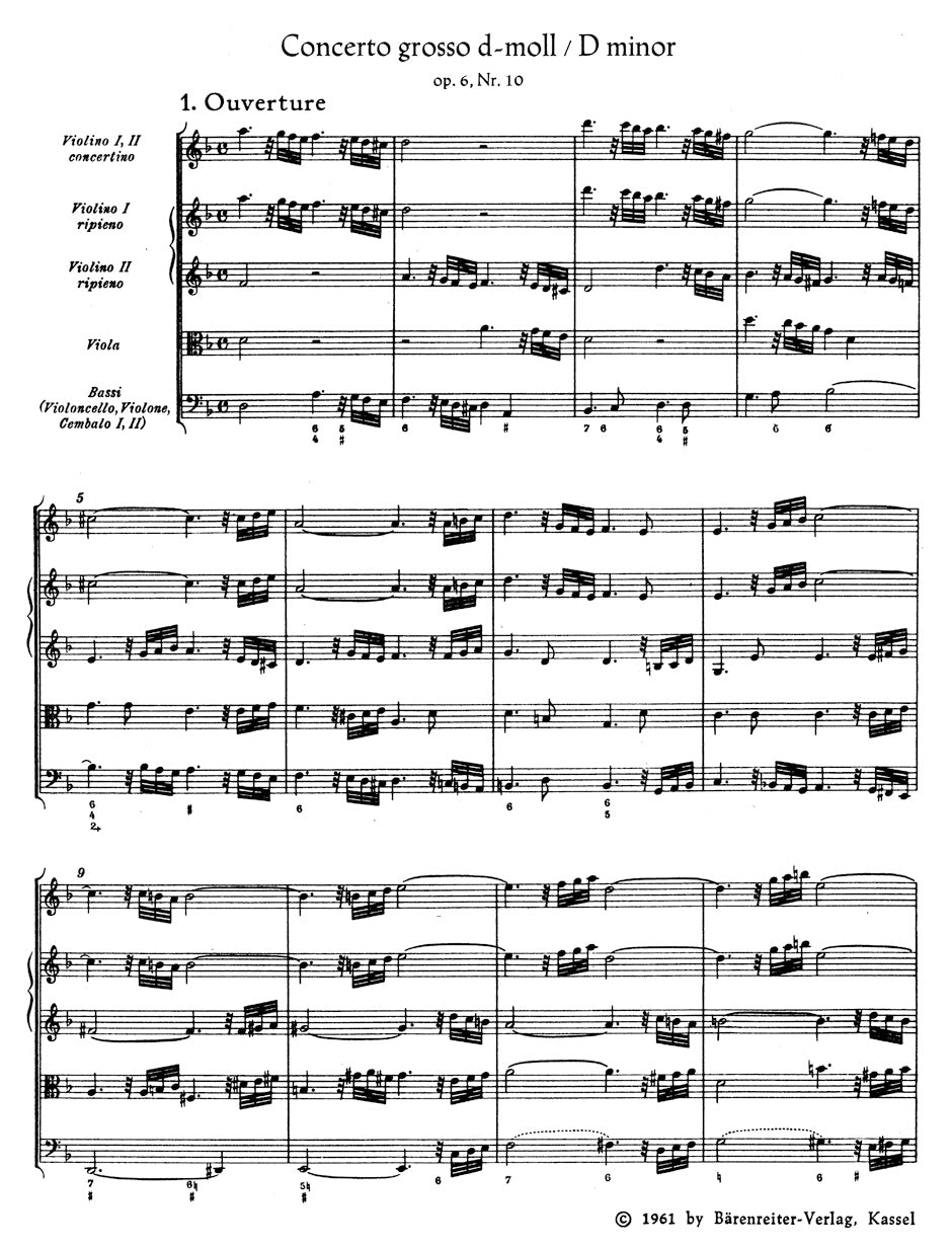 Handel: Concerto grosso in D Minor, HWV 328, Op. 6, No. 10