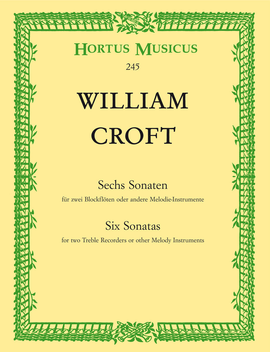Croft: 6 Sonatas for Two Melody Instruments