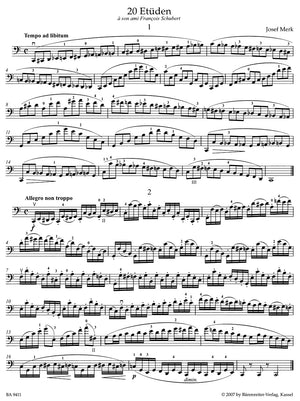 Merk: 20 Cello Etudes, Op. 11