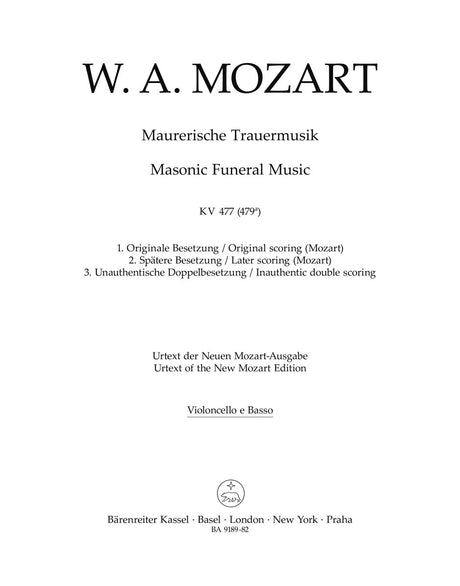 Mozart: Masonic Funeral Music, K. 477 (479a)