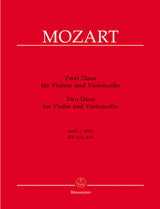 Mozart: 2 Duos for Violin and Cello
