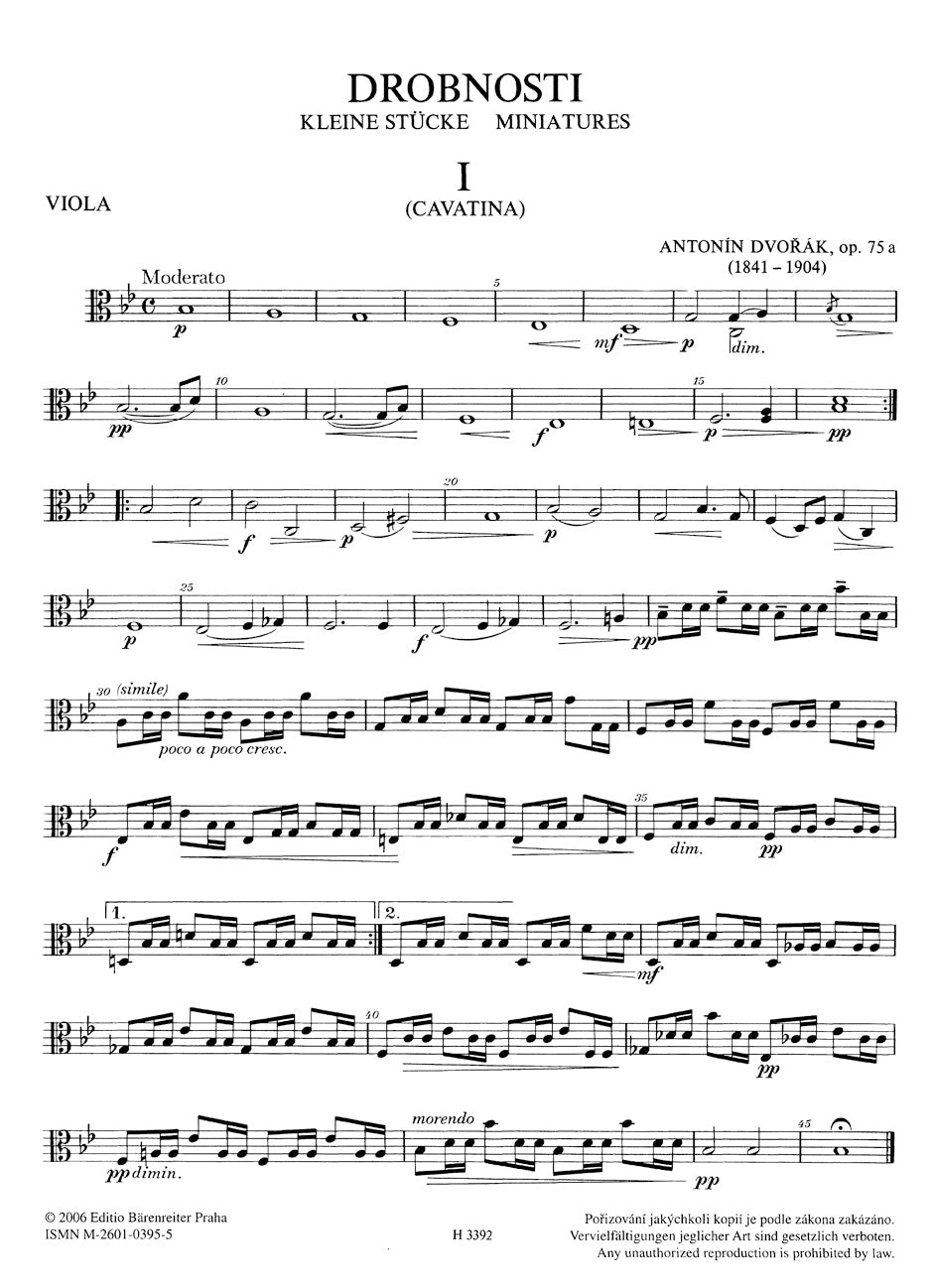 Dvořák: Four Miniatures, Op. 75a and Gavotte, B 164
