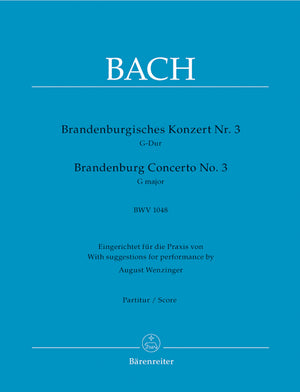 Bach: Brandenburg Concerto No. 3 in G Major, BWV 1048 (with performance markings)