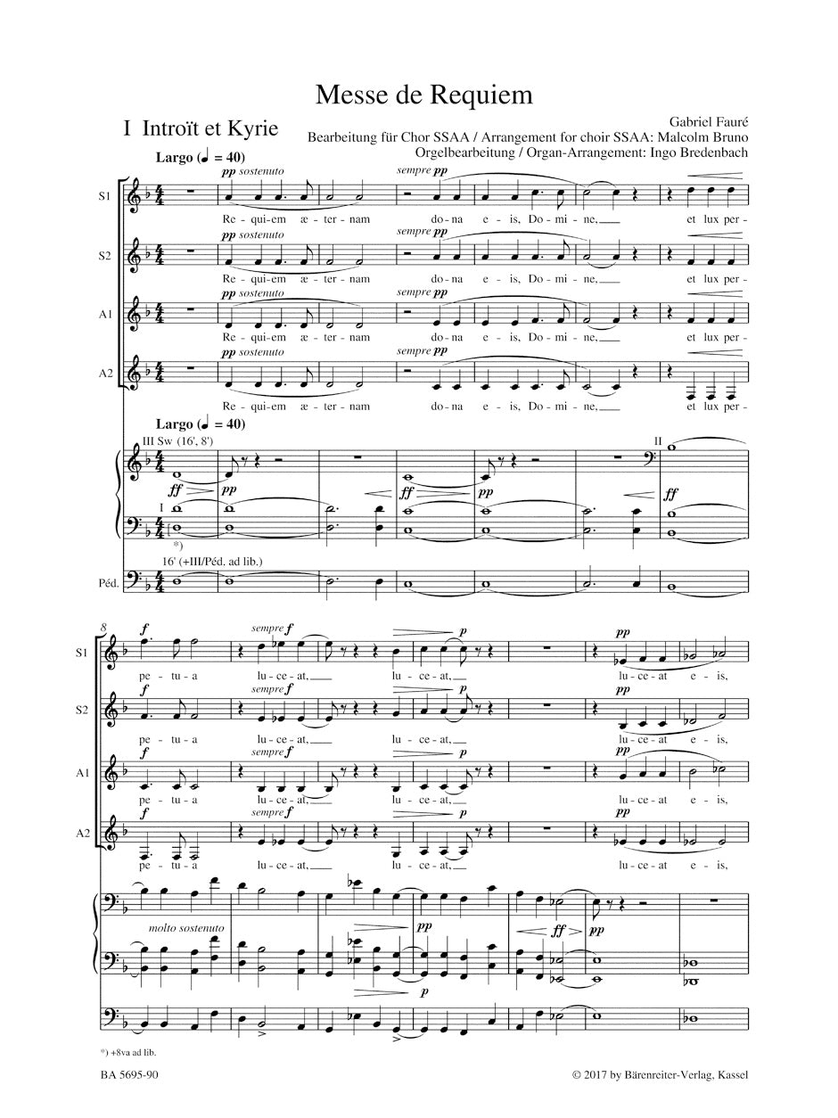 Fauré: Messe de Requiem, Op. 48 (arr. for female choir)