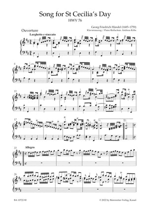 Handel: Ode for St Cecilia's Day, HWV 76